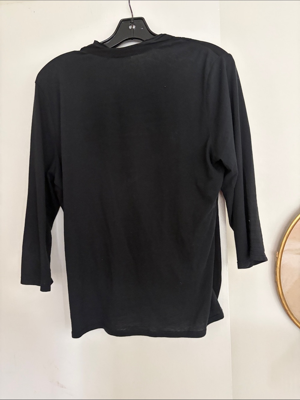 James Perse Black Draped Surplice Blouse - Picture 3 of 4